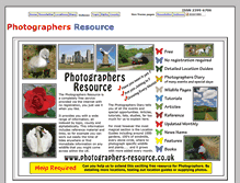 Tablet Screenshot of photographers-resource.co.uk